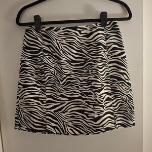 Eyeshadow Black and White Zebra Mini Skirt